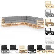 Garden Lounge Set Outdoor Sofa Furniture Wooden Patio Setting 7 Piece vidaXL