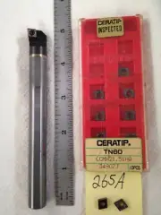NEW 1/2" CARBIDE BORING BAR C08-SCLCR-2 W/ 10 CERATIP CCMT 21.51 INSERTS (265A)