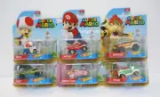 Mattel Hot Wheels Super Mario Luigi Yoshi Princess Peach Bowser Toad Vehicle Set