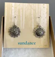 SUNDANCE CATALOG Sterling Silver Sunflowery SUNFLOWER Dangle Earrings NIB