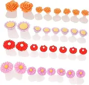 HAKIDZEL Silicone Toe Separators for Nail Polish 32 Pcs Pedicure Toe Separator Set Flower Design Comfortable and Easy to Use