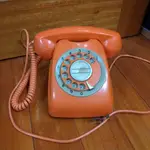 早期轉盤電話 古董電話 橘