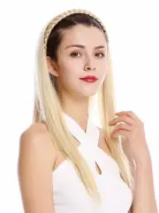 Half Wig Hair Piece Noble Braided Headband Smooth Very Long 70 CM Light Blonde