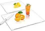 VASUHOME Tempered Glass Cutting Boards for Kitchen Counter - [2 Pack of 16x12 and 8x12 Inch] - Clear Cutting Board for Countertop - Scratch, Heat, Shatter Resistant and Easy to Clean