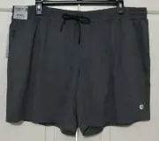 NWT Solaris active size 2XL grey athletic studio shorts moisture wicking mens