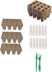 SEWOART 1 Set Gird Nursery Cups Planting Nursery Pots with Labels Seedling Tools Durable Plant Starting Trays for Enhanced Germination and Growth
