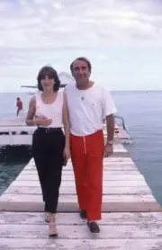 Claude Brasseur Christine Pascal in Guadeloupe on November 13 1984- Old Photo