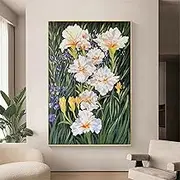Hand Painted Oil Painting On Canvas - Flower Three-Dimensional Texture Light Luxury Painting Wall Art Home Decoration,Personality for Living Room Home Bedroom Office Porch Decor Painting,As Shown,9