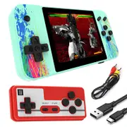 Nevenka 3.5inch Screen Retro Handheld Game Console 800 Classic FC Games Support to TV Output-Two Players-Green