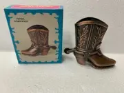 BOOT BRONZE DIE CAST METAL COLLECTIBLE PENCIL SHARPENER NEW / BOX