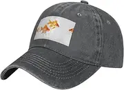[MDATT] Cute Goldfishes Baseball Cap Adjustable Twill Bulk with Ponytail Hole Washed Dad Hat for Men Women