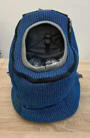 Outdoor Pet Carrier Backpack for small Kitty Puppy Cat or Dog Medium/Blue