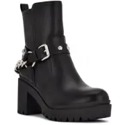 Nine West Womens Quilip 3 Black Studded Booties Shoes 5 Medium (B,M) BHFO 2036