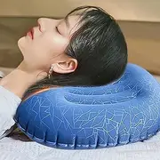 [Generic] Camping Pillow, Comfortable Camping and Backpacking Pillow, Washable Travel Air Pillow, Great for Sleeping, Air Travel, Beach Light Blue