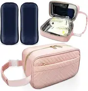 MELINON Waterproof Breastmilk Cooler Bag with 2 large Ice Packs - Insulated Travel Breastmilk Storage Cooler Bag with Buckle Hanging Handle for Daycare and Baby Travel (Pink)