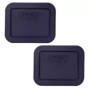 Pyrex 7213-PC Rectangular Blue 1.9 Cup Plastic Storage Lid 2PK for Glass Dish