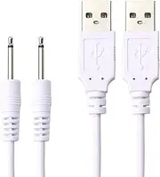 Accessonico DC Charger Compatible with Plus One Charger Plusone Bullet USB DC Charging Cable DC Cord USB Charger Replacement for Lovense Pin Charger 2.5 mm AUX (2 Pack)