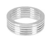 Bicycle MINI BMX ROAD MTB headset spacers 1" threadless (SET of 5) 2mm - SILVER