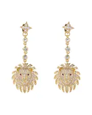 Eye Candy LA Luxe Collection 14K Plated CZ Leo Drop Earrings