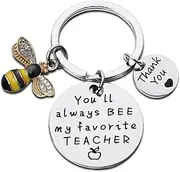 [Kefley] Thank You Teacher Gift Keychain for Tutor Mentor Supervisor Teacher Graduation Gifts from Students End of School Year Gifts for Teacher Retirement Birthday Christmas Xmas Gift