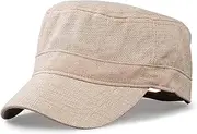 [Generic] Men's Hat Men's Summer Breathable Linen Flat Cap Outdoor Sunshade Military Cap Big Head Circumference Men's Cap Casual Duck Tongue Cap