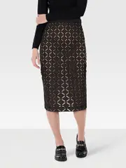 Black Mesh Cut Out Skirt