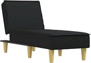 Chaise Longue, Black Fabric Lounge Chair for Living Room & Bedroom, Comfortable Recliner with Sturdy Frame, Space-Saving Design, Perfect for Relaxing & Reading