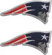 2PCS New England Patriots Embroidered NFL Patch Hook and Loop Fasteners Backing Patches Badge Emblem Sign Applique Tactical Military Morale Patch 2.76" x 1.38"