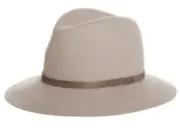 Rag & Bone Women's Wool Felt Floppy Brim Fedora Hat in Warm Grey Size S