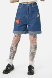 Berry Kitty Denim Shorts