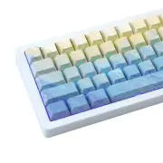 Gradient Blue Backlit Keycaps Side Print Shine Through Keycaps PBT Five Side ...
