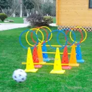 4pcs/Set Multi-funtion Sports Agility Training Kit Pole/Ring/Base/Cone Training