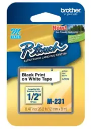 [SOLD IN SETS OF 2] Brother M231 P-touch Label Tape 1/2" width
