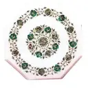 24" White Marble Multi Stone Inlay Floral Art Side Center Sofa Coffee Table Decs