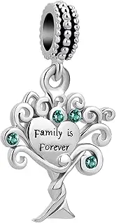 [SBI Jewelry] Family Tree Charm for Braceles Women Girl Mom Daughter Grandma Aunt Sister Granddaughter Dangle Birthday Compatible with Pandora Bracelet, No Gemstone