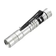 Mini Flashlight with Clip, Small LED Pen Flashlights, Silver