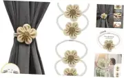 Magnetic Curtain Tiebacks Curtain Ties Boho Flower Magnetic Curtain tie 4 White