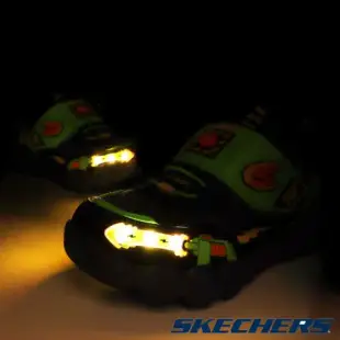 Skechers 兒童燈鞋 S Lights-Adventure Track 黑 綠 衝擊波音效 400155LBKLM