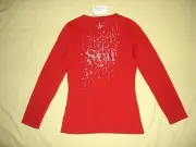 NWT New Victoria's Secret Red Bling Stars Sparkle T Tee shirt Top S Rare Vintage