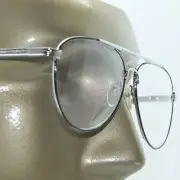 Reading Glasses +1.00 Lens Metal Aviator Frame Black Silver Man Size