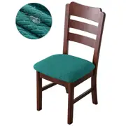 Dining Chair Seat Cover Jacquard Removable Elastic Cushion Slipcover -Green