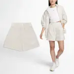 【NIKE 耐吉】褲子 NSW ESSENTIAL SHORTS 女款 白 寬版 高腰 抽繩 短褲 大勾(DM6740-104)