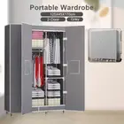 Canvas Portable Wardrobe Bold Reinforcement Double Door Type Strong Magnetism
