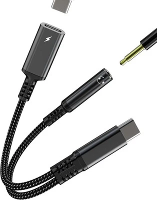 USB C to 3.5mm Aux Adapter Charger Headphone Jack Splitter for Apple for iPhone