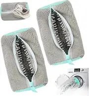 Chamgeco 2PCS Shoe Washing Machine Bag, Large Laundry Shoe Cleaning Bag for Washer and Dryer, Reusable Shoe Cleaning Bag for Sneaker Tennis Shoes Gym Shoes, 360° Wrap-Around Cleaning (Gray, 2PCS)