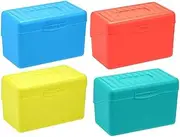 Aswalling Index Card Holder Box 3x5In, Flash Note Card Holder Box Organizer Case, 3x5 Index Card Storage File Box, 4 Colors Pack