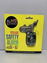 BLING STING Personal Safety Alarm Keychain/Bag Clip LOUD 125dB Alarm w/LED Light