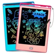 2 Pack LCD Writing Tablet for Kids,8.5 Inch Doodle Board Drawing Blue+pink