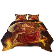 Fantasy Art the Red Fire Moon Fairy Coverlet