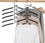 DAWNTREES 2 Pack Clothes Hangers,5 in 1 Space Saving Hangers, Space Saver Coat Hangers.Anti-Slip Foam Padded Shirt Suit Hanger for Closet Storage Organizer,Multilayer Metal Clothes Hanger